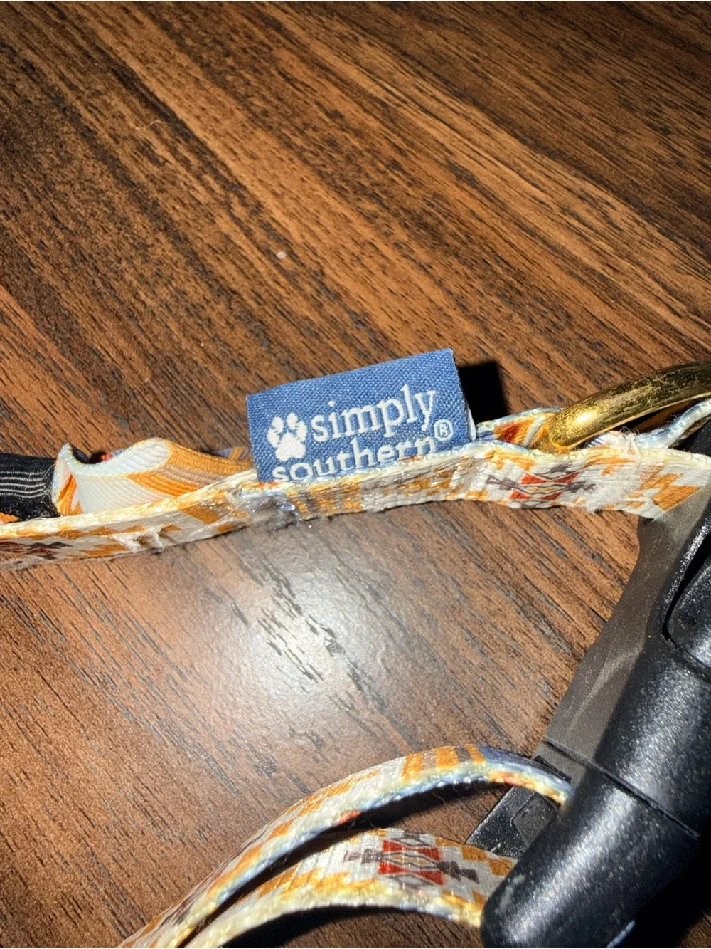 Patterned Bow Dog Collar - Orange, Blue & White